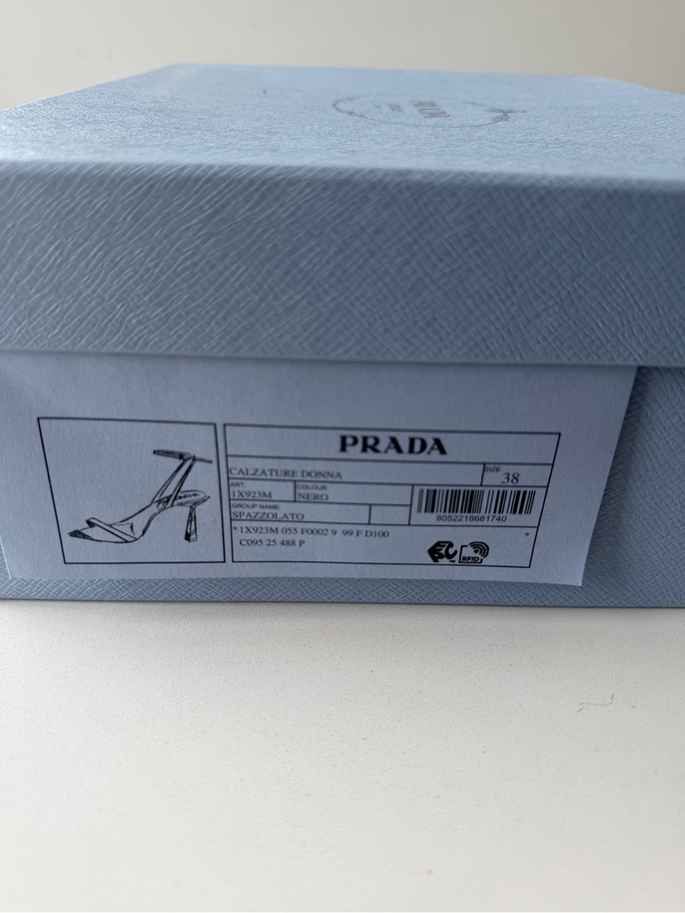 Prada Black Pointed-Toe Leather Ankle-Strap Heels - Picture 6 of 7